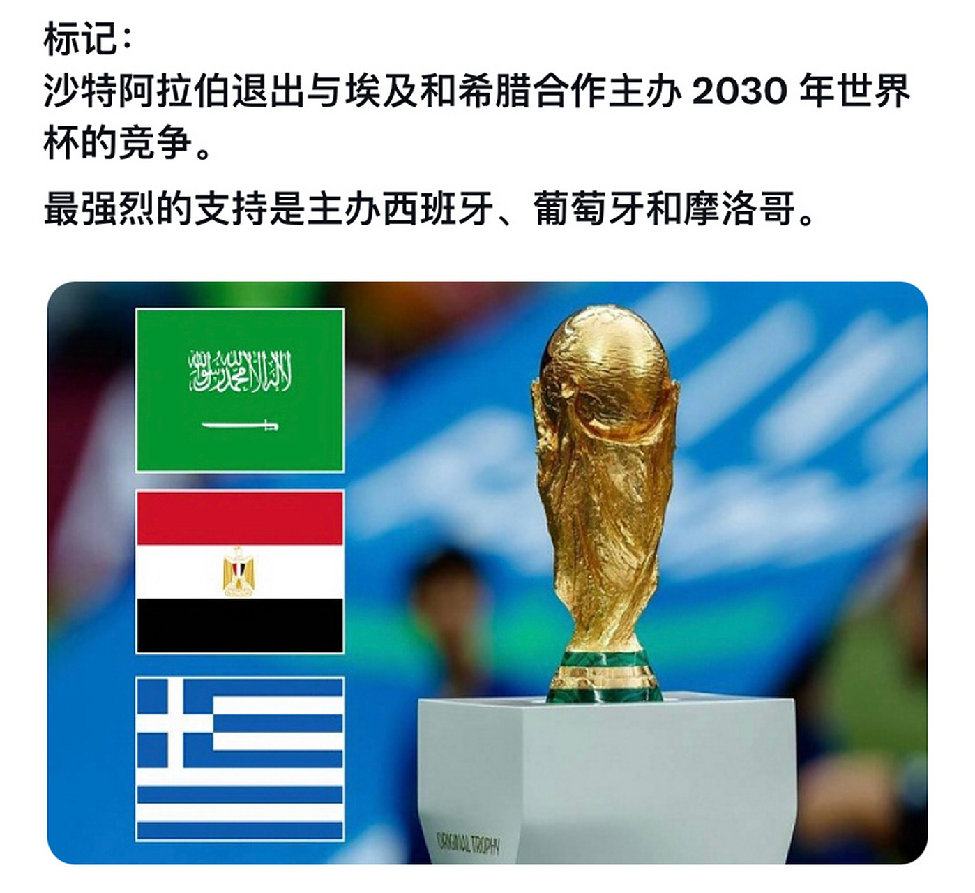 世界杯申办大战升级，2034花落谁家？的简单介绍